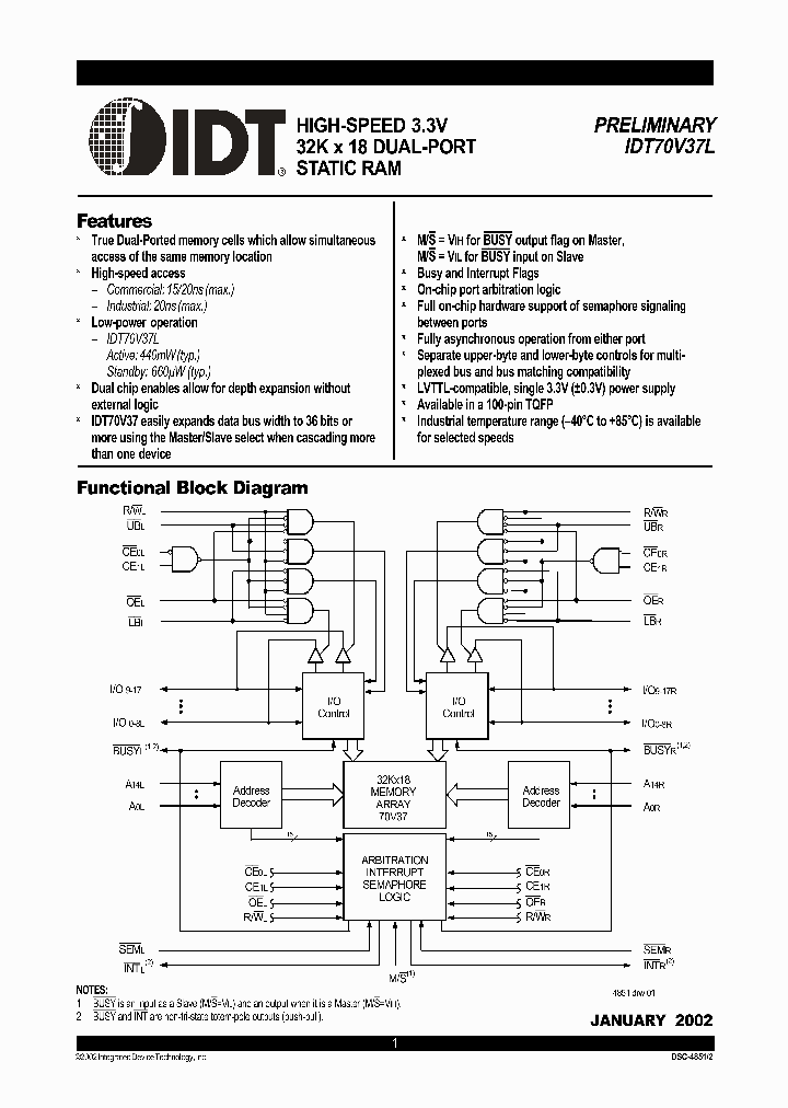 IDT70V37L20PFI_1253766.PDF Datasheet