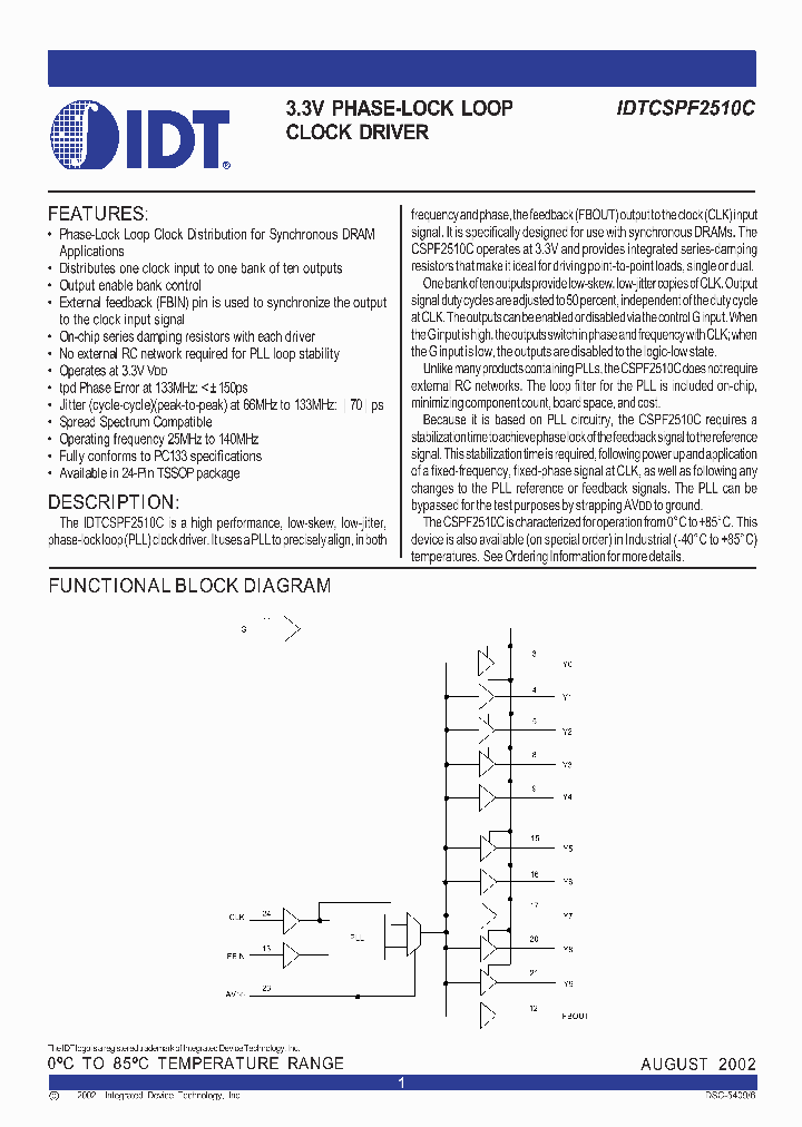 IDTCSPF2510CPGI_1254166.PDF Datasheet