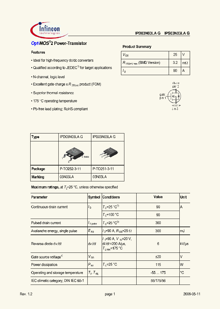 IPS03N03LAG_1255105.PDF Datasheet