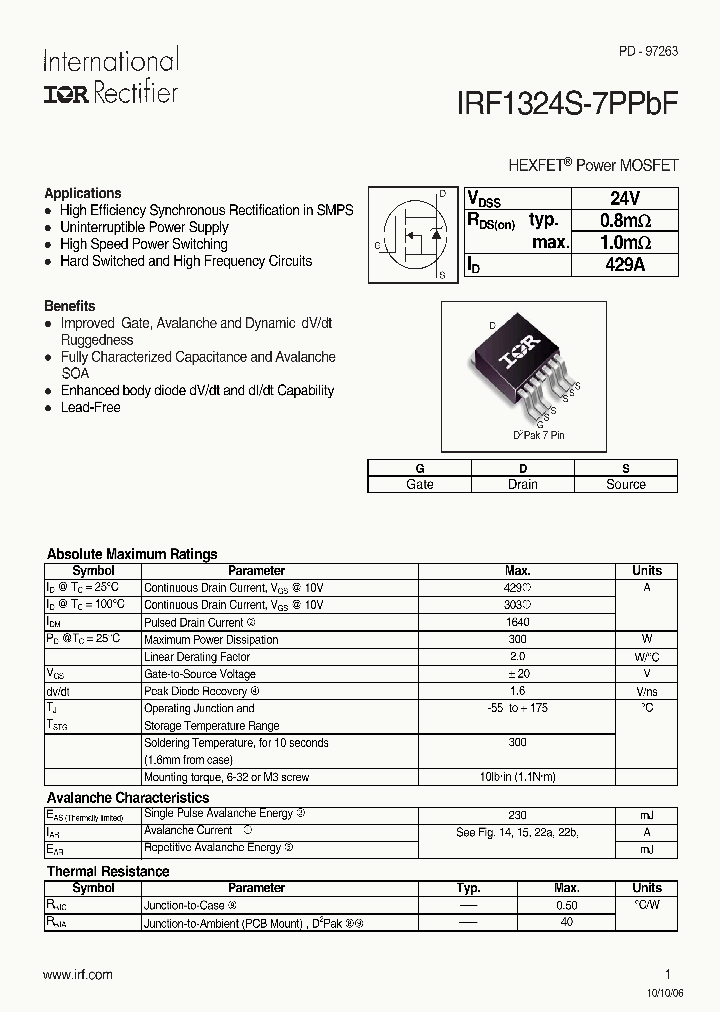IRF1324S-7PPBF_1058819.PDF Datasheet