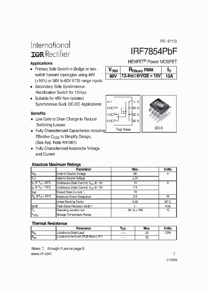 IRF7854PBF_1255673.PDF Datasheet