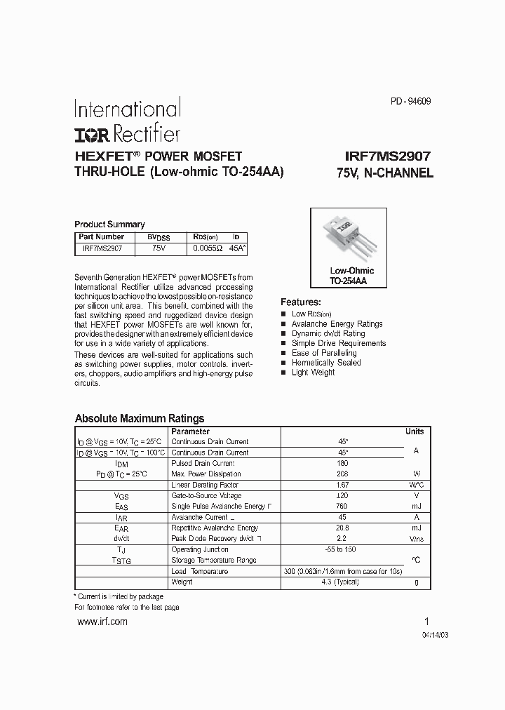 IRF7MS2907_1255681.PDF Datasheet