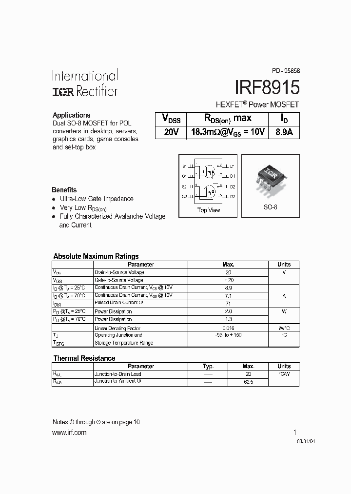 IRF8915_1255716.PDF Datasheet