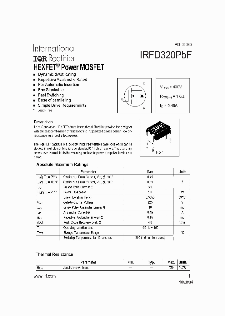 IRFD320PBF_1129491.PDF Datasheet
