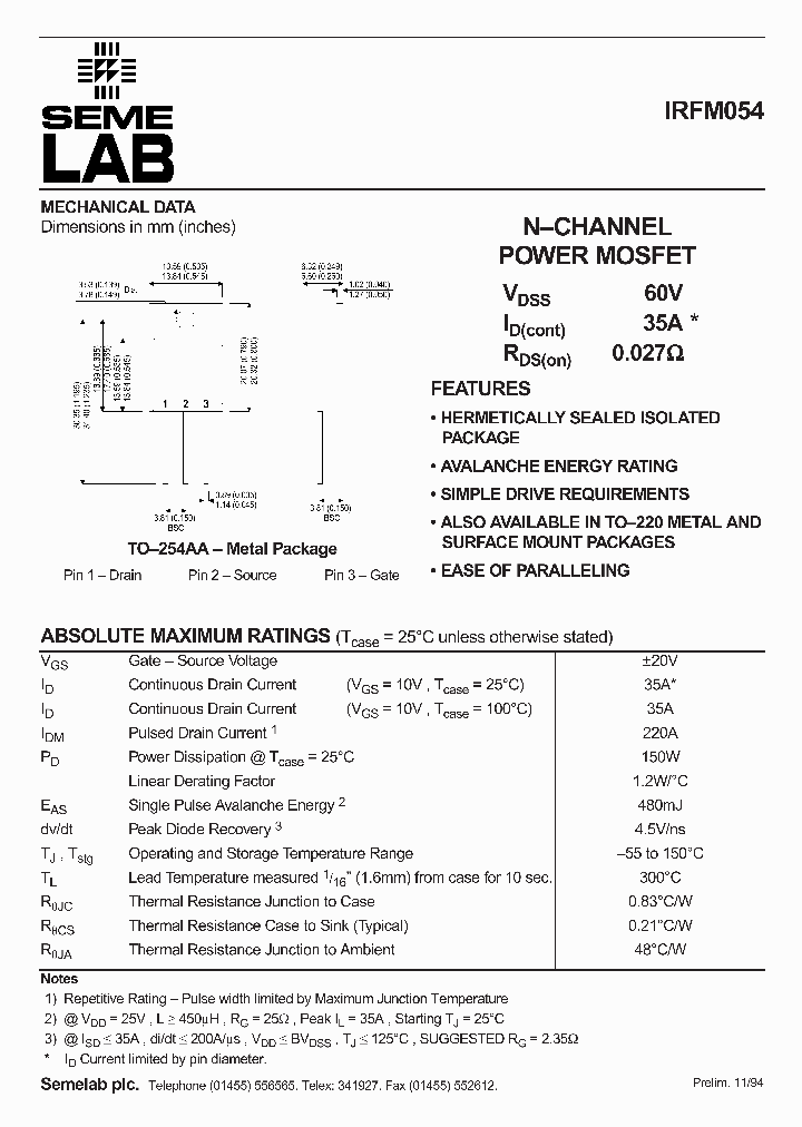 IRFM054_1255932.PDF Datasheet