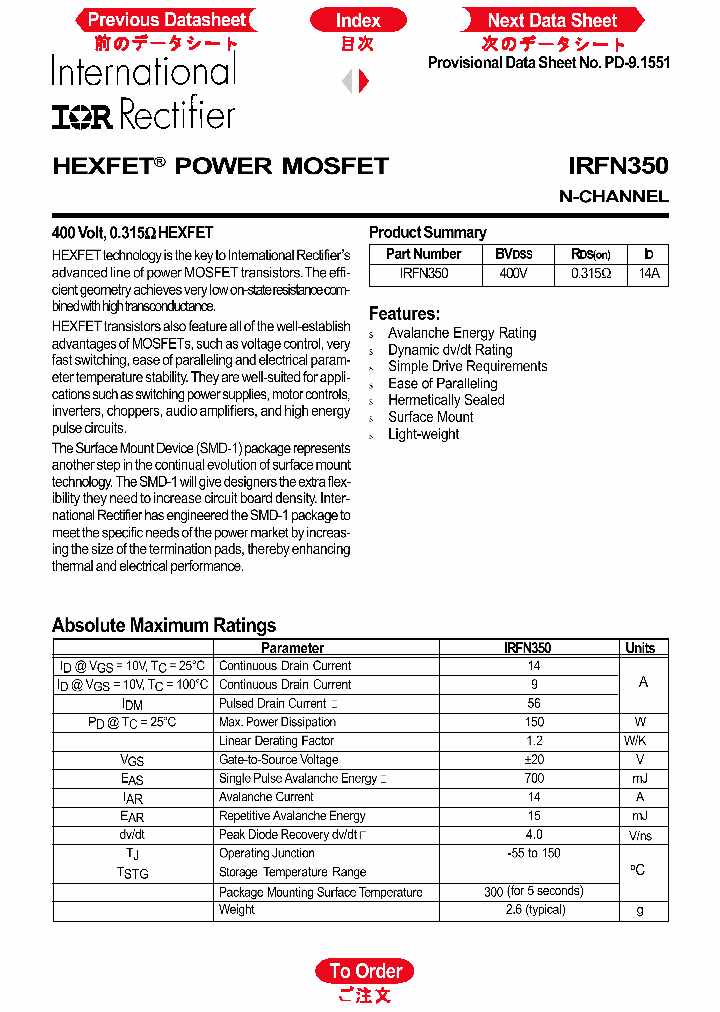 IRFN350_1255960.PDF Datasheet
