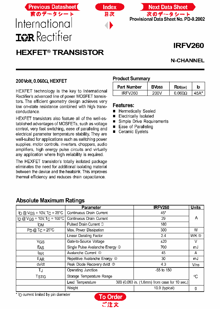 IRFV260_1256204.PDF Datasheet