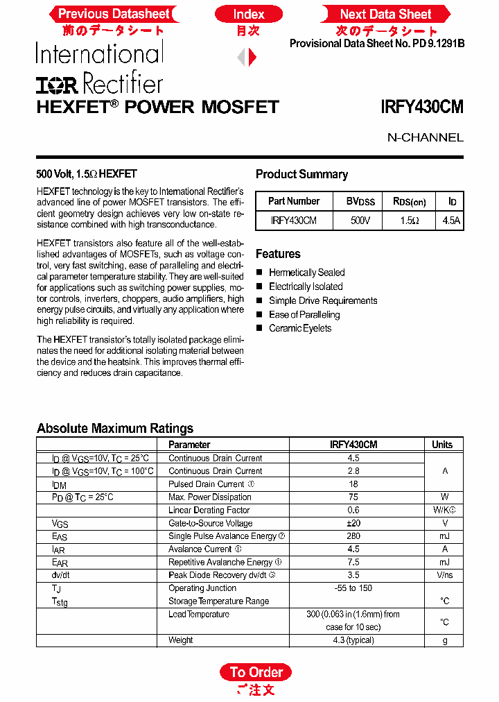 IRFY430CM_1256237.PDF Datasheet