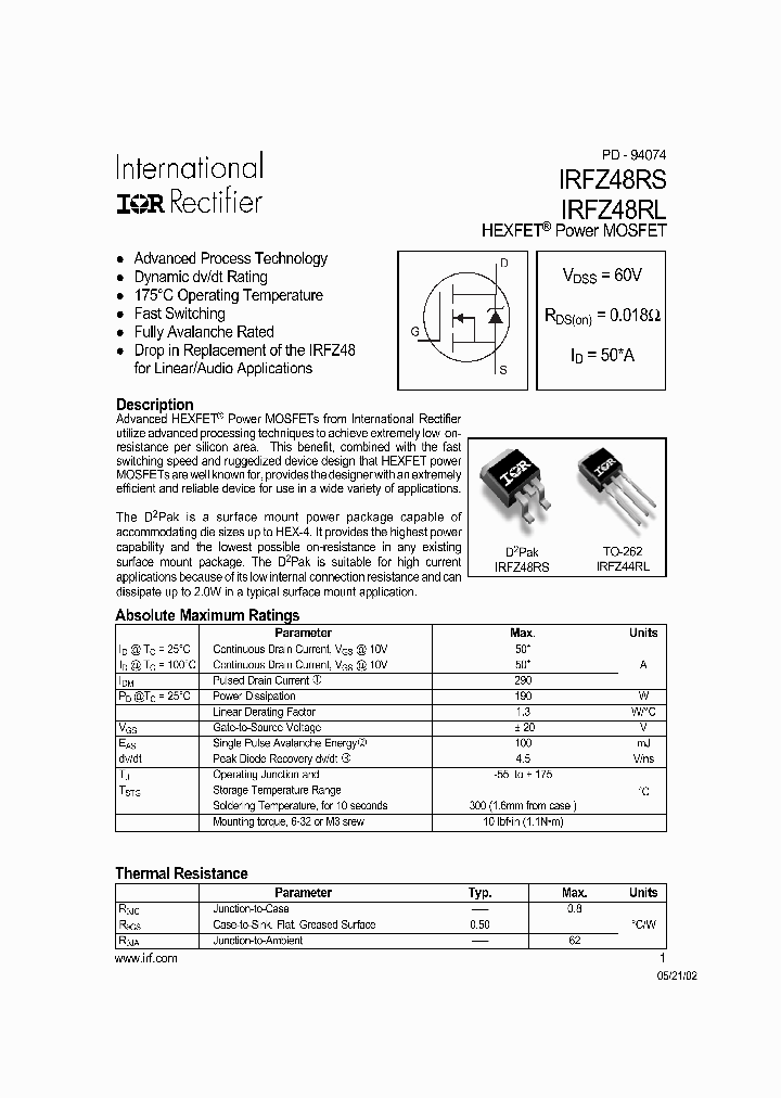 IRFZ48RL_952358.PDF Datasheet