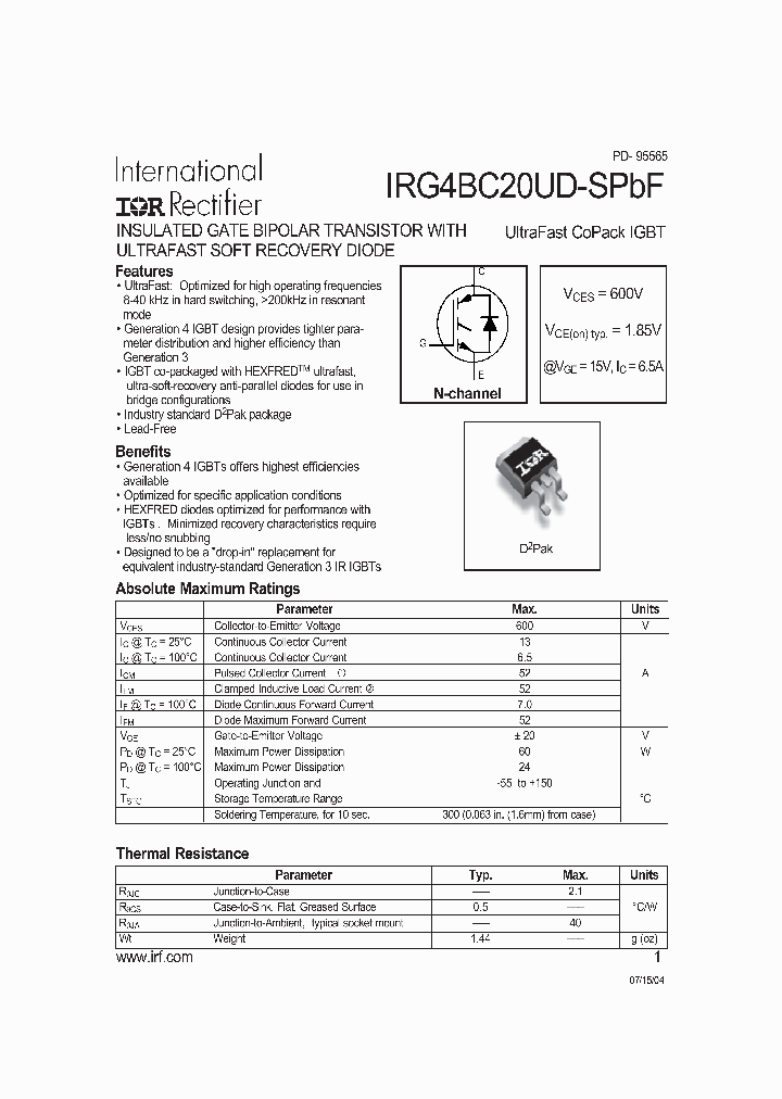 IRG4BC20UD-SPBF_1256311.PDF Datasheet