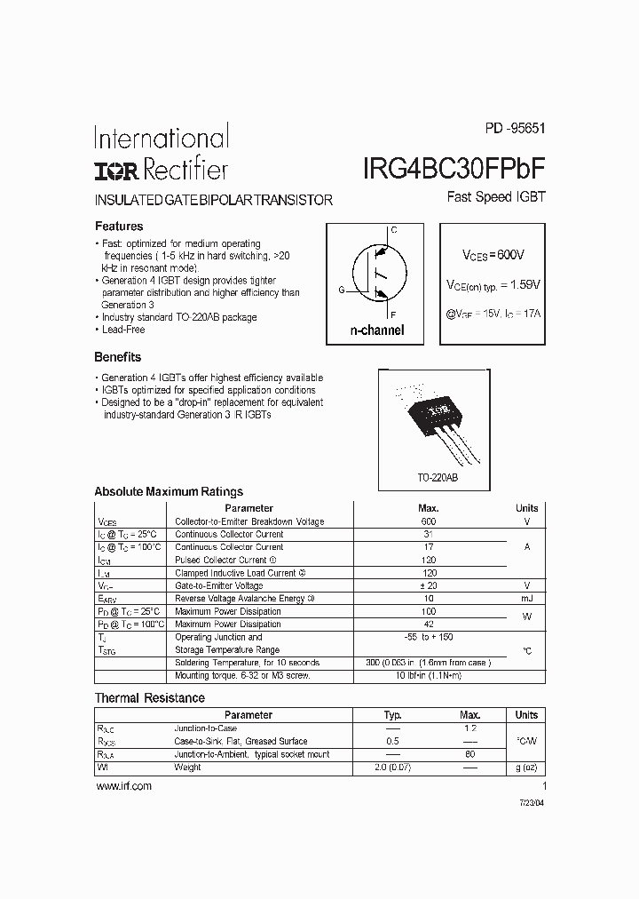IRG4BC30FPBF_1256318.PDF Datasheet