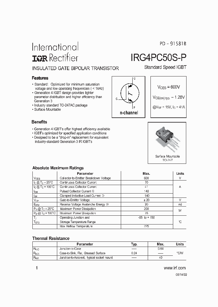 IRG4PC50S-P_1110574.PDF Datasheet
