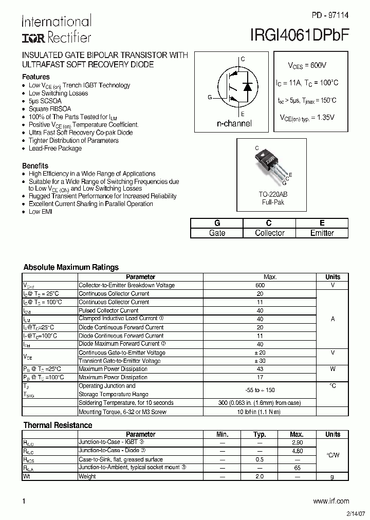 IRGI4061DPBF_1256456.PDF Datasheet