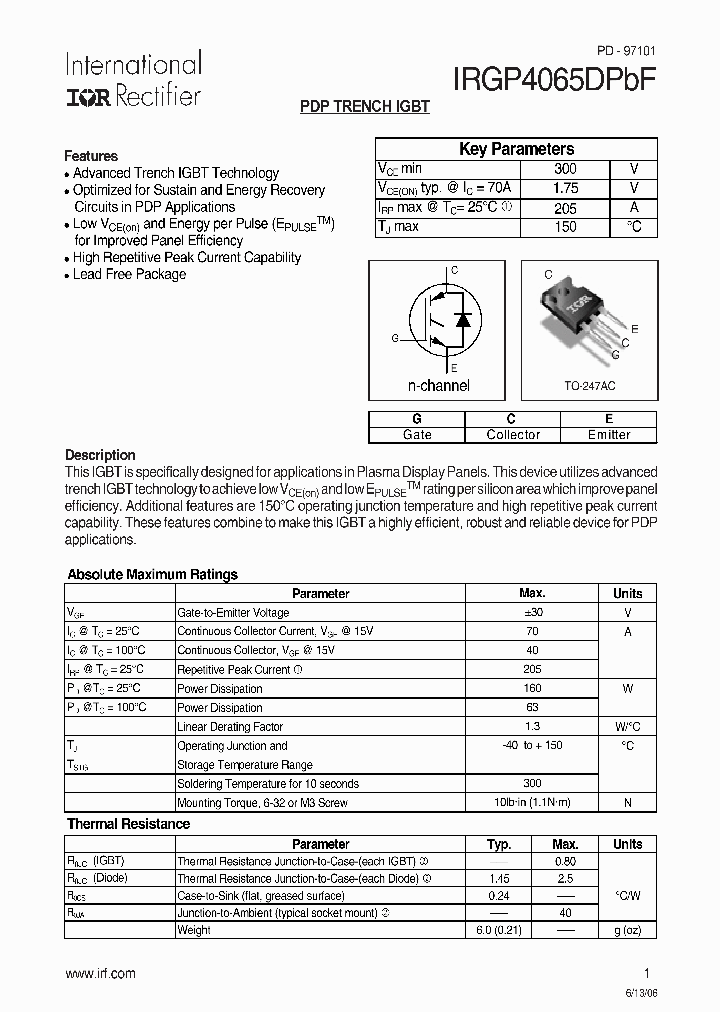 IRGP4065DPBF_1256475.PDF Datasheet