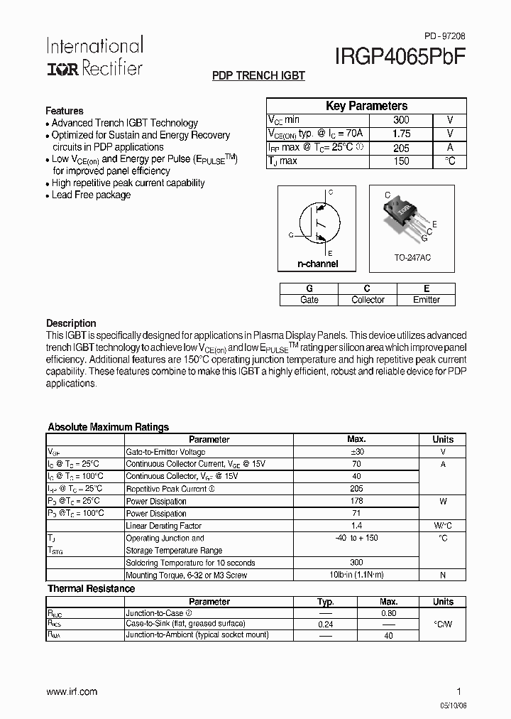 IRGP4065PBF_1256476.PDF Datasheet