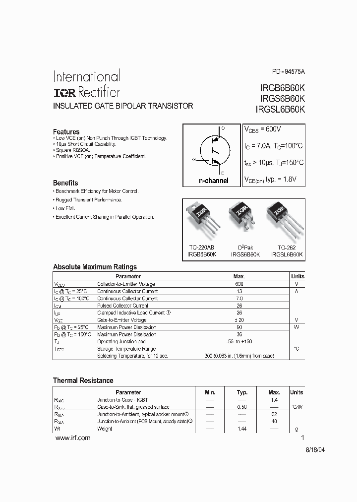 IRGS6B60K_788832.PDF Datasheet