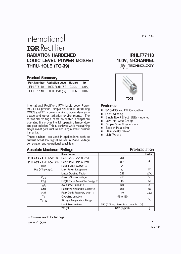 IRHLF77110_1256574.PDF Datasheet