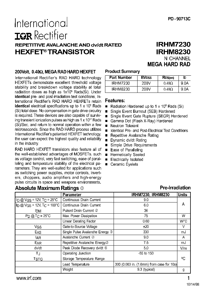 IRHM8230_1256597.PDF Datasheet