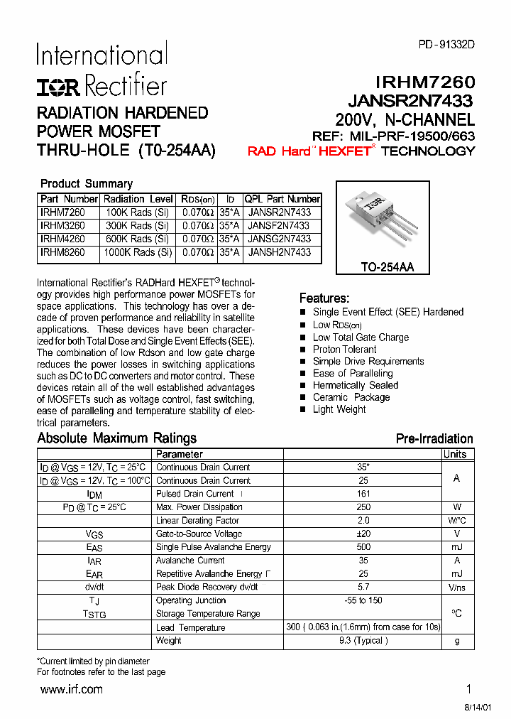IRHM8260_1256600.PDF Datasheet