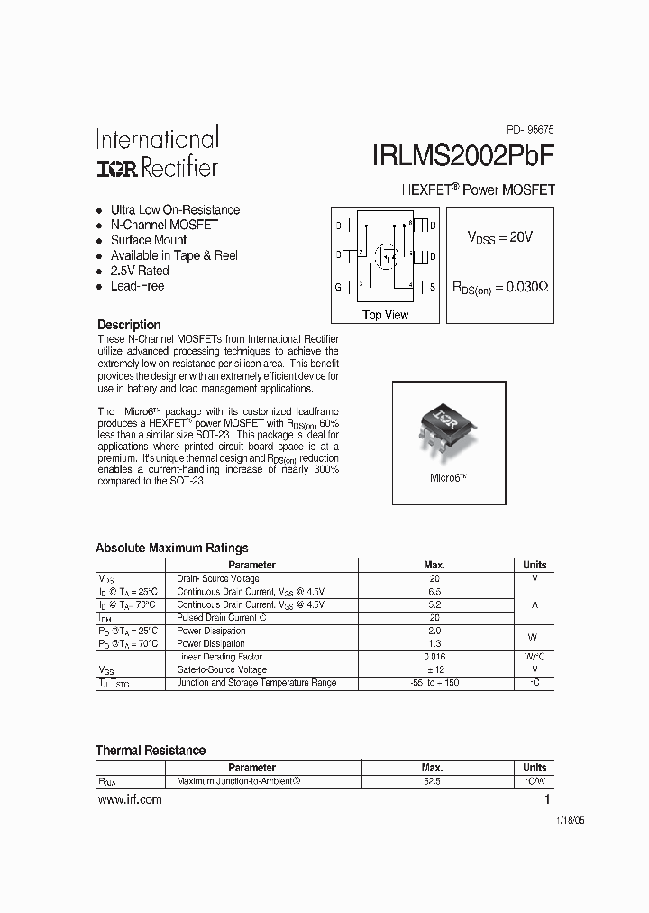 IRLMS2002PBF_1126887.PDF Datasheet