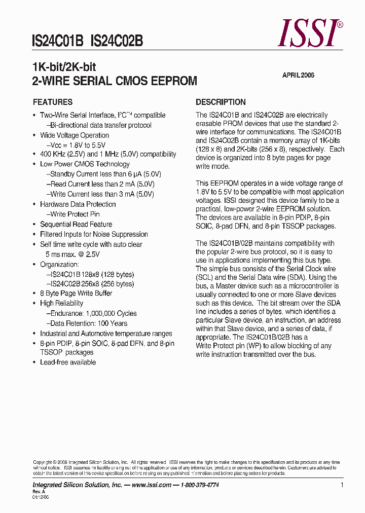 IS24C01B-2PLI_662142.PDF Datasheet