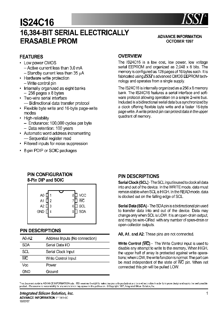 IS24C16_662077.PDF Datasheet