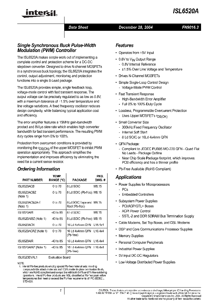 ISL6520ACB_706348.PDF Datasheet