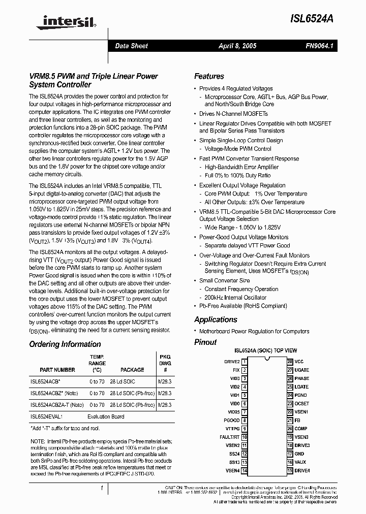 ISL6524EVAL1_1257507.PDF Datasheet