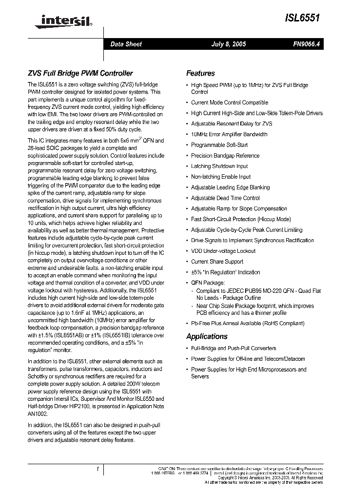 ISL6551IB_706274.PDF Datasheet