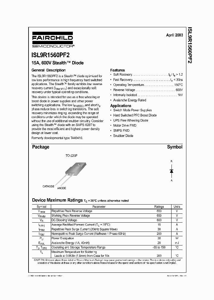 ISL9R1560PF2_1257730.PDF Datasheet