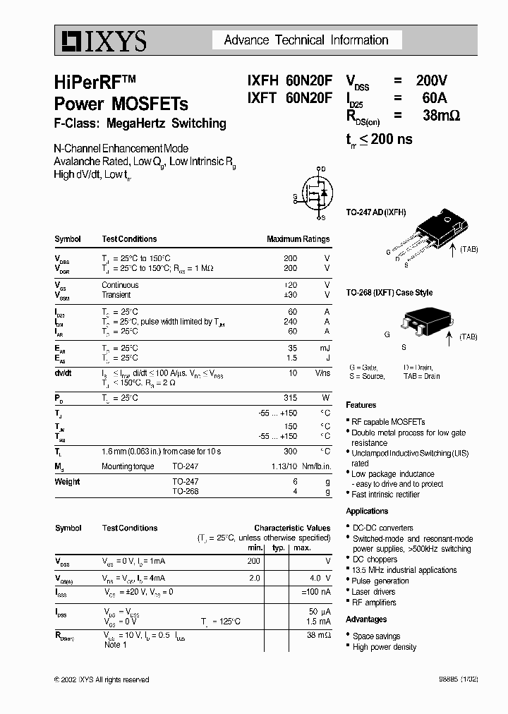 IXFH60N20F_1257977.PDF Datasheet