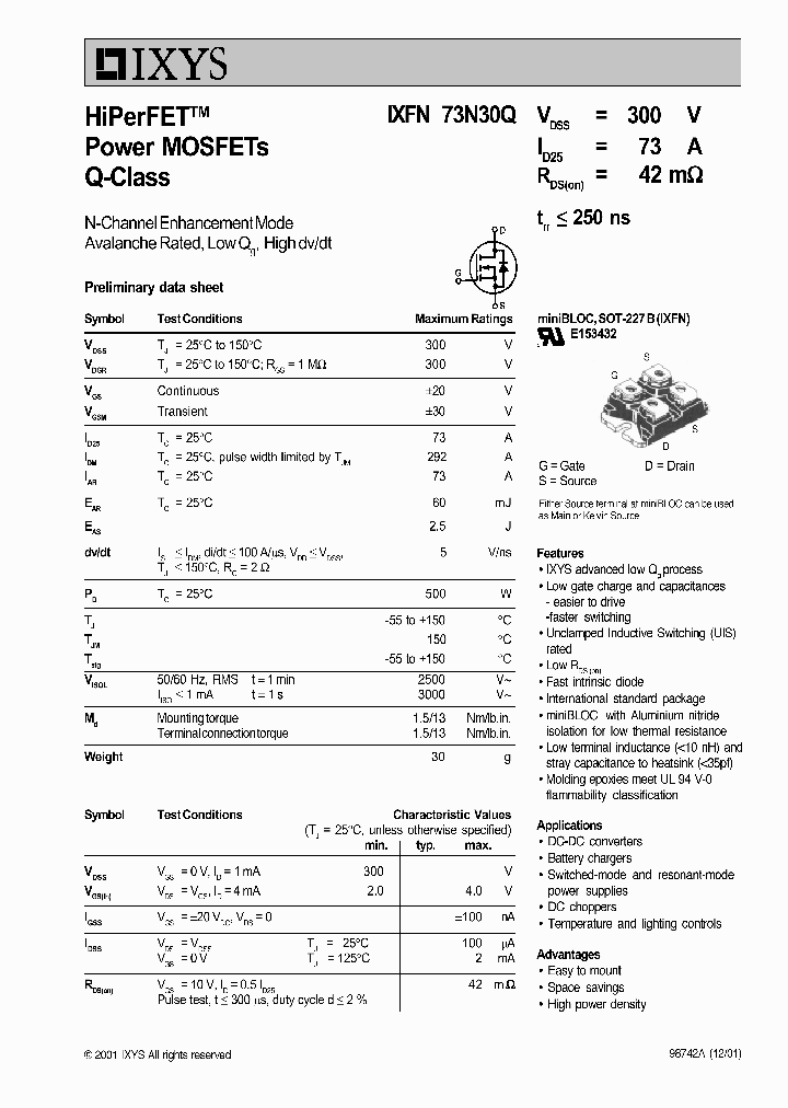 IXFN73N30Q_1189588.PDF Datasheet