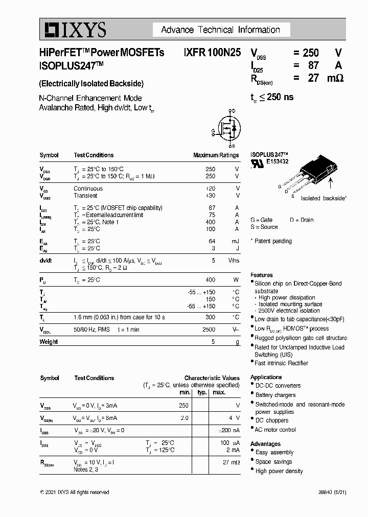IXFR100N25_1258037.PDF Datasheet