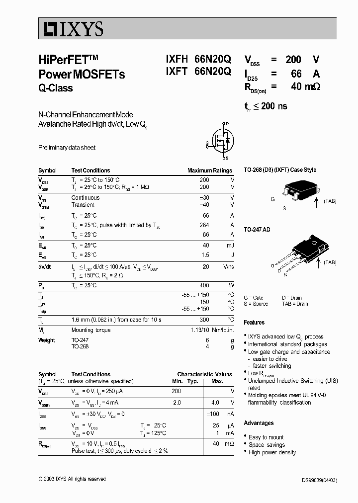 IXFT66N20Q_1258074.PDF Datasheet