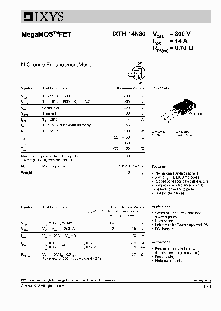 IXTH14N80_1258253.PDF Datasheet