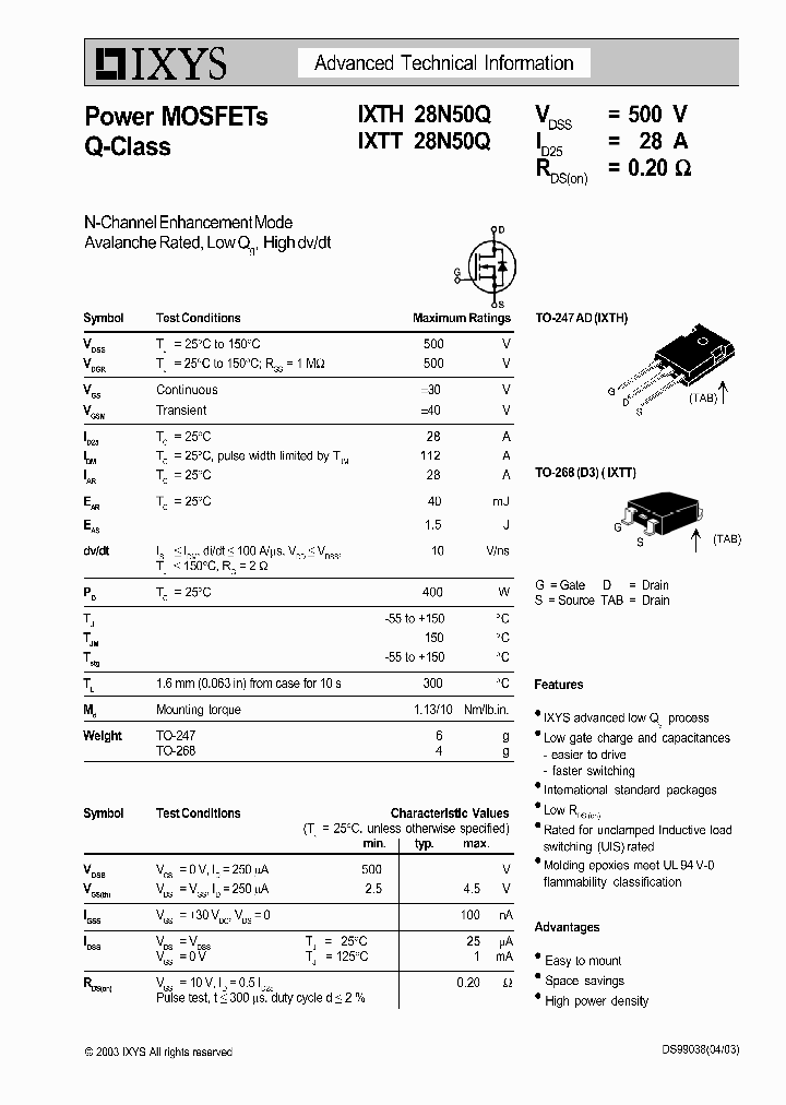 IXTH28N50Q_714129.PDF Datasheet
