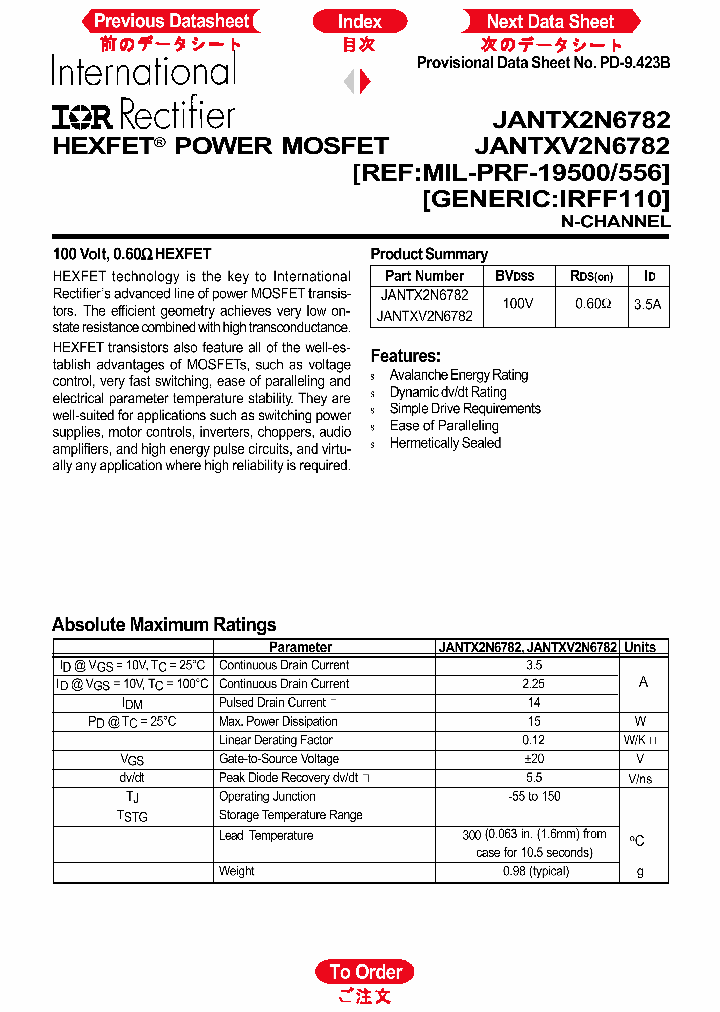 JANTXV2N6782_1258615.PDF Datasheet