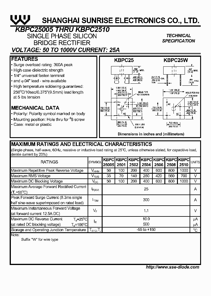 KBPC2510_1259906.PDF Datasheet