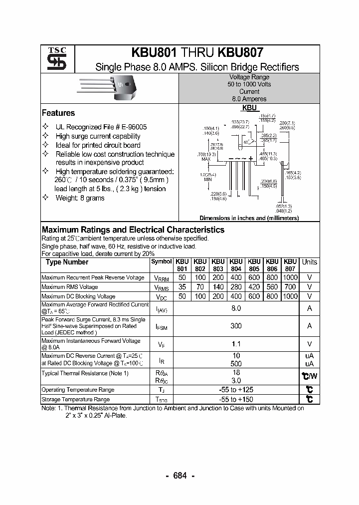 KBU801_1084569.PDF Datasheet
