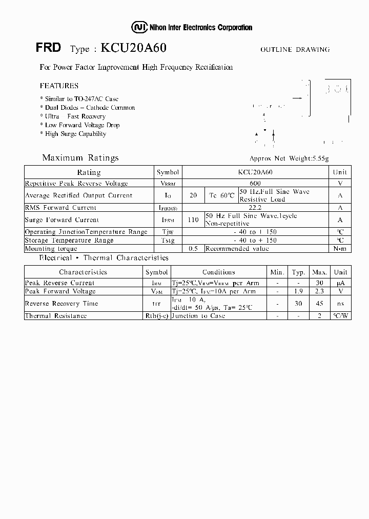 KCU20A60_1260088.PDF Datasheet