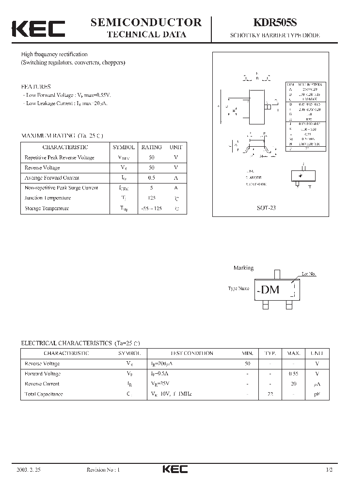 KDR505S_1260139.PDF Datasheet