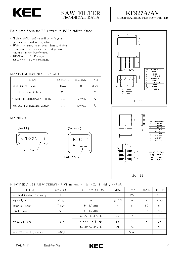 KF927AV_1260284.PDF Datasheet