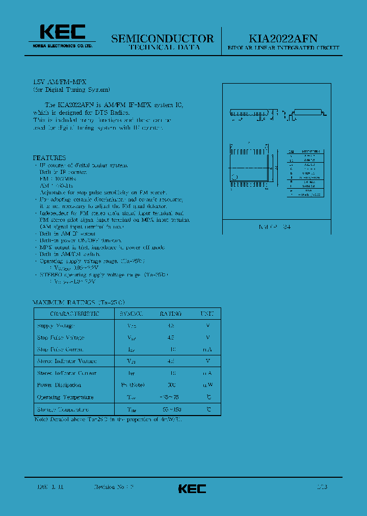 KIA2022AFN_785780.PDF Datasheet