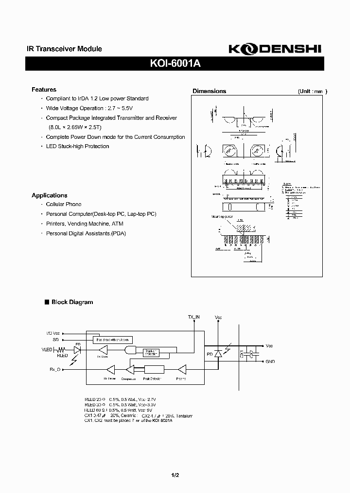 KOI-6001A_1260764.PDF Datasheet