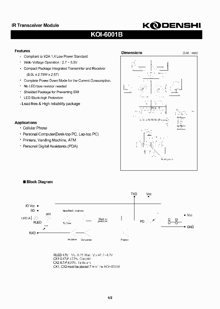 KOI-6001B_1260765.PDF Datasheet
