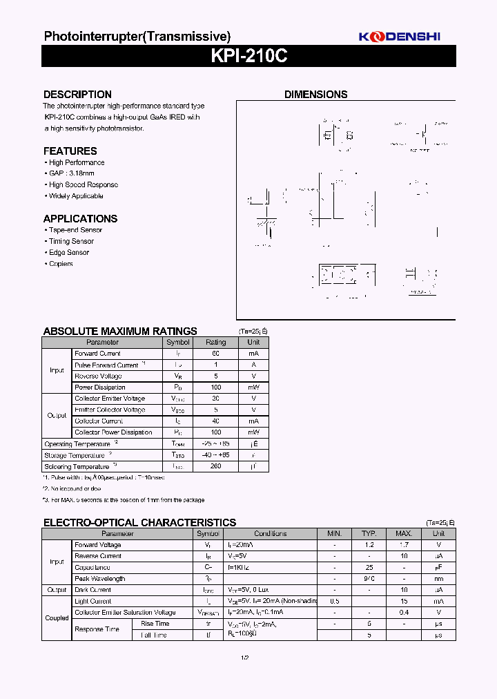 KPI-210C_1125909.PDF Datasheet