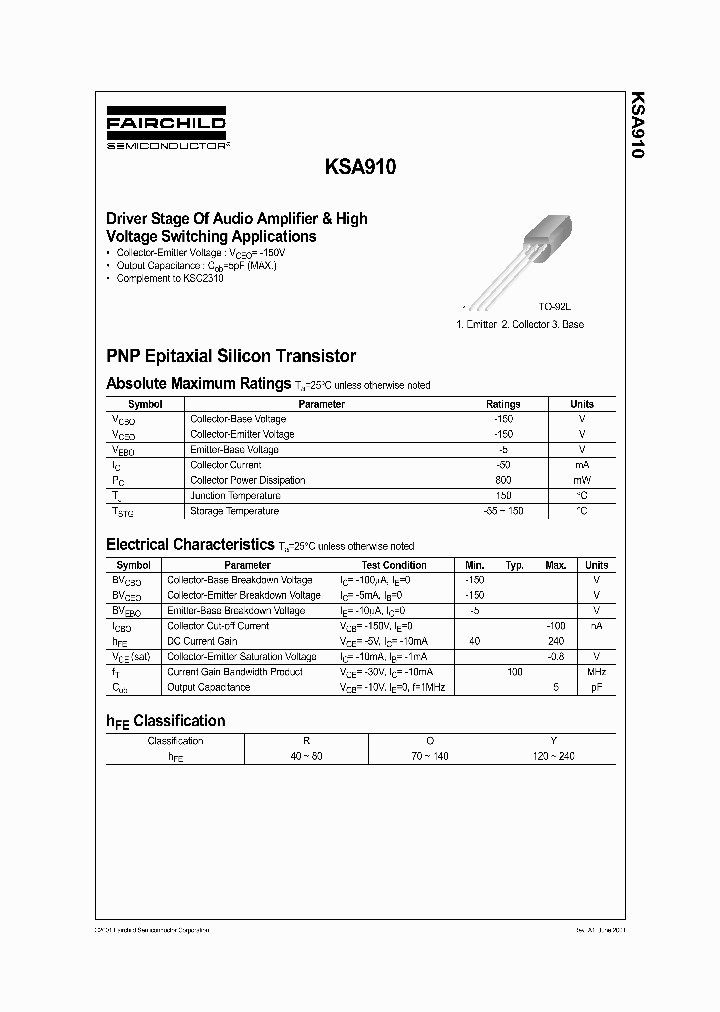 KSA910_1261097.PDF Datasheet