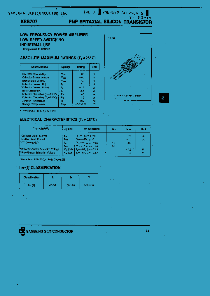 KSB707_1261124.PDF Datasheet