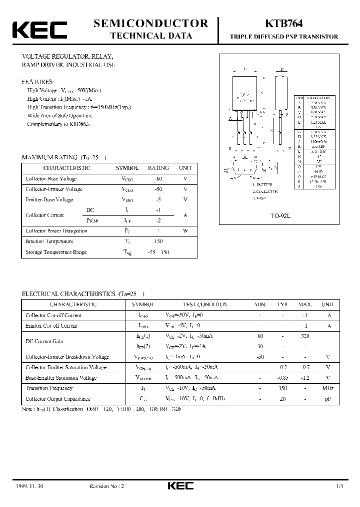 KTB764_1261643.PDF Datasheet