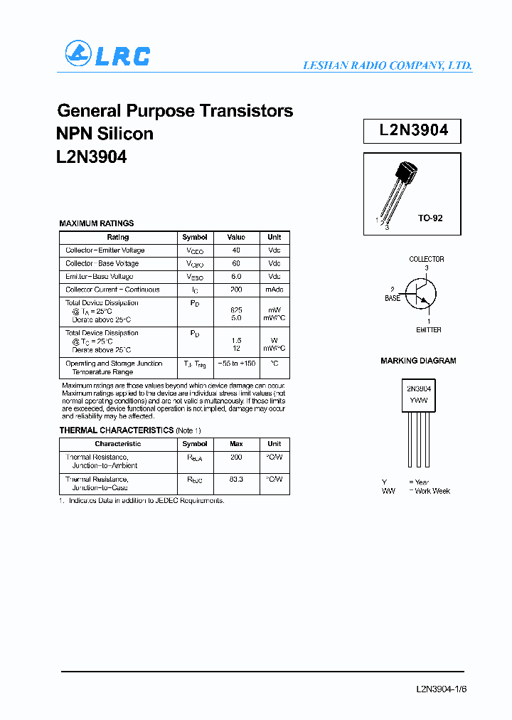 L2N3904_1262107.PDF Datasheet